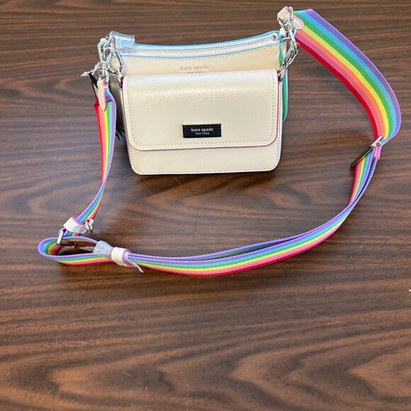 Kate Spade New York Double up Rainbow Leather Crossbody - Picture 4 of 11